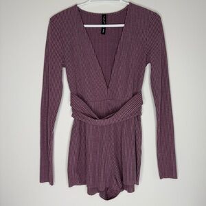 Urban Outfitters Out From Under Lounge Long Sleeve Romper Purple Womens Small